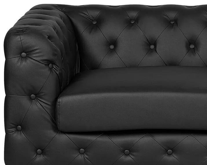 Conjunto de sofás com 5 lugares em pele sintética preta VISSLAND Beliani