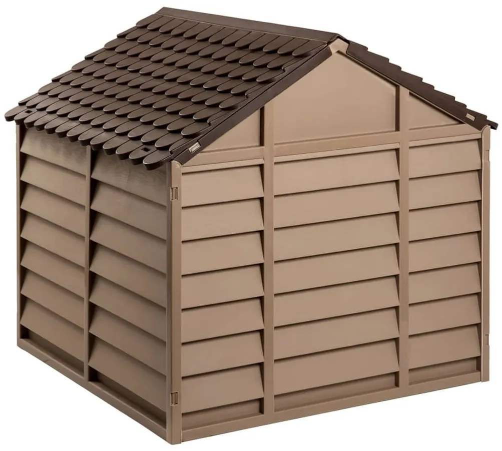 Casota para cães 86x84x82 cm polipropileno castanho