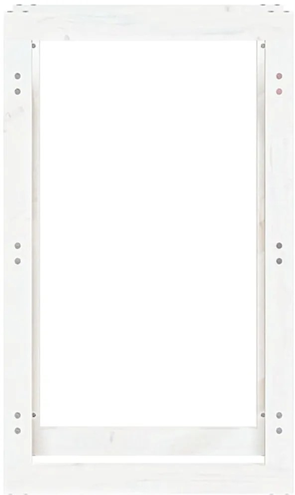 Suporte para lenha 60x25x100 cm pinho maciço branco