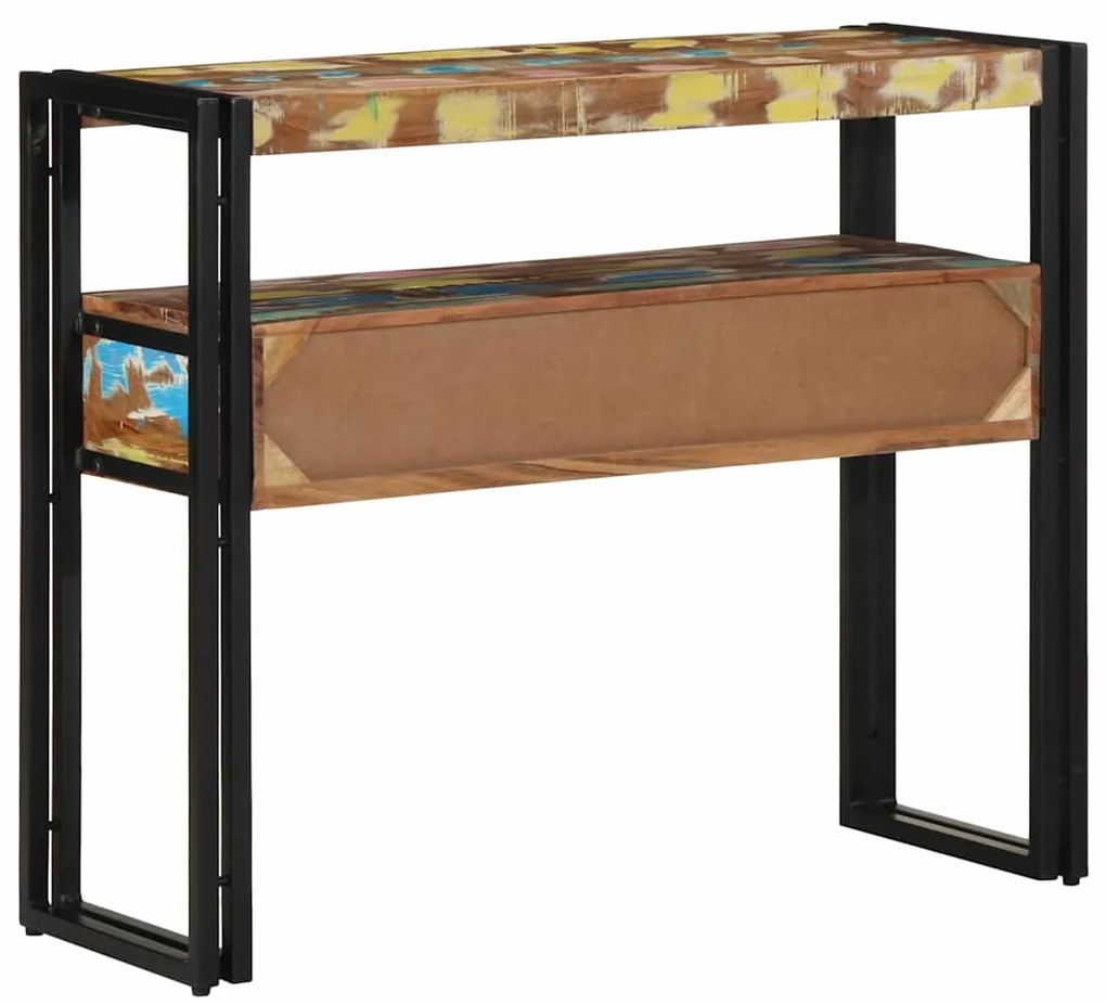 Mesa de Apoio vidaXL Multicolorida 90x33x75 cm em Madeira Recuperada e