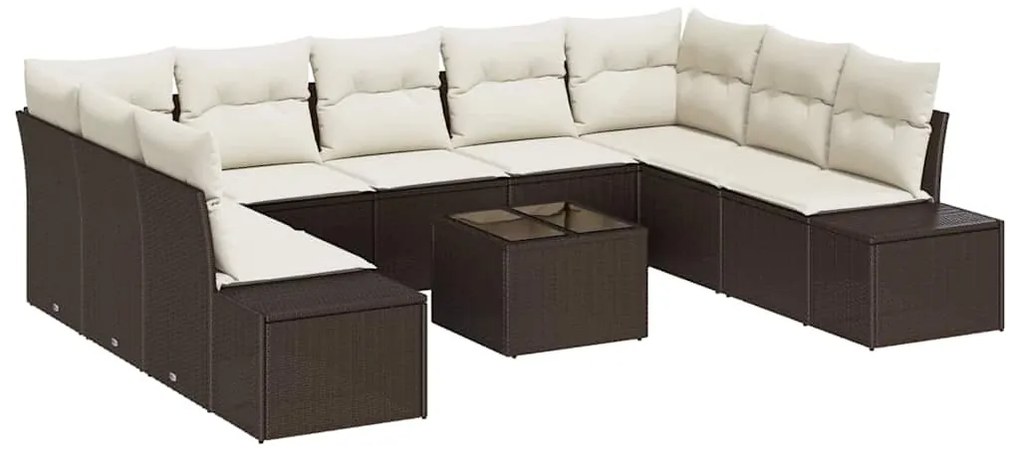 Sofá de Jardim 9 Peças com Almofadas Cinza em Rattan Sintético