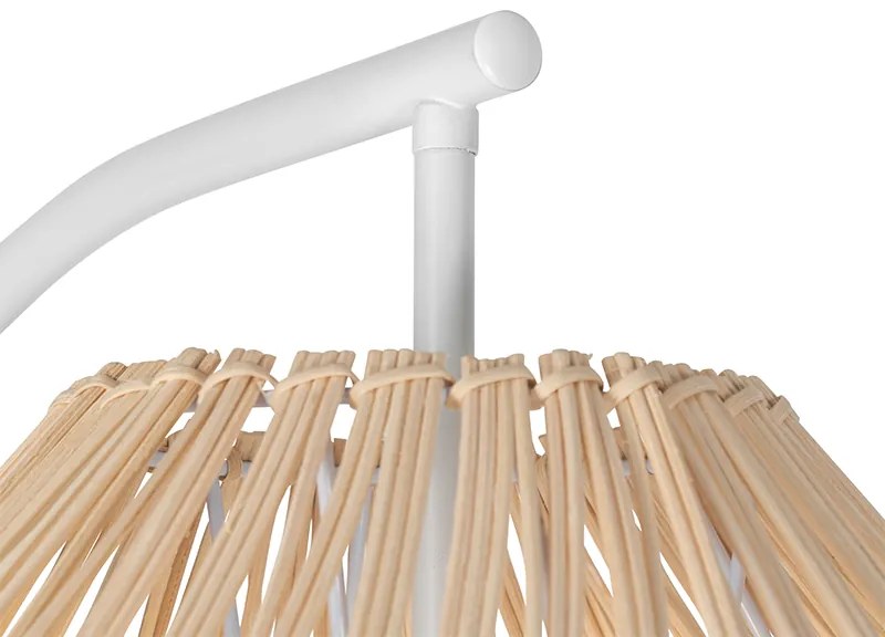 Candeeiro de pé rústico branco com ráfia - Sam