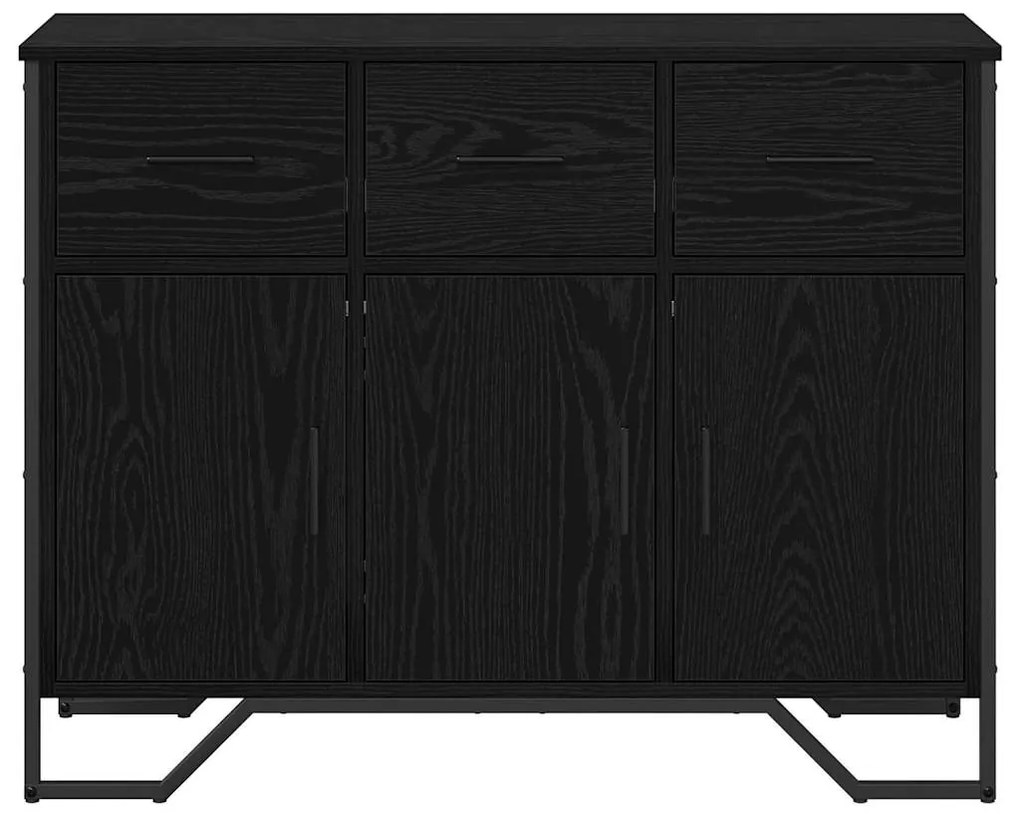 Aparador Carvalho Preto 97x32,5x74,5 cm Madeira Engenheirada