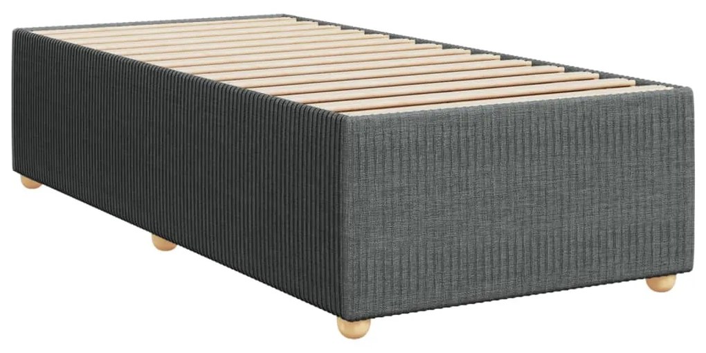 Estrutura de cama sem colchão 90x190 cm tecido cinzento-escuro