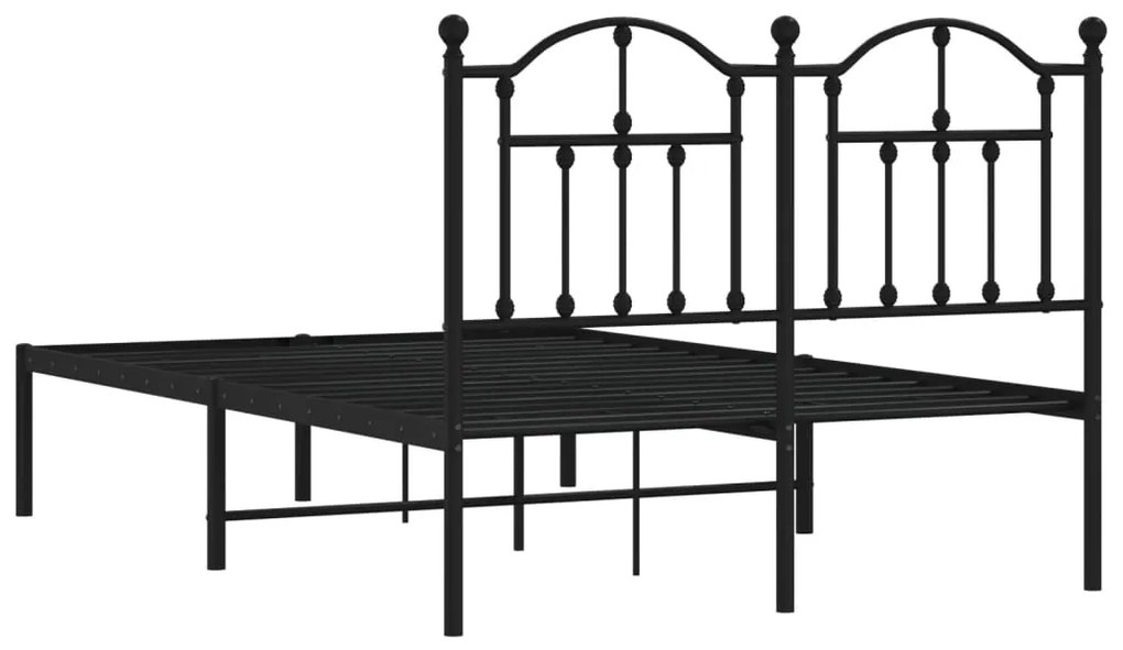 Estrutura de cama com cabeceira 120x200 cm metal preto