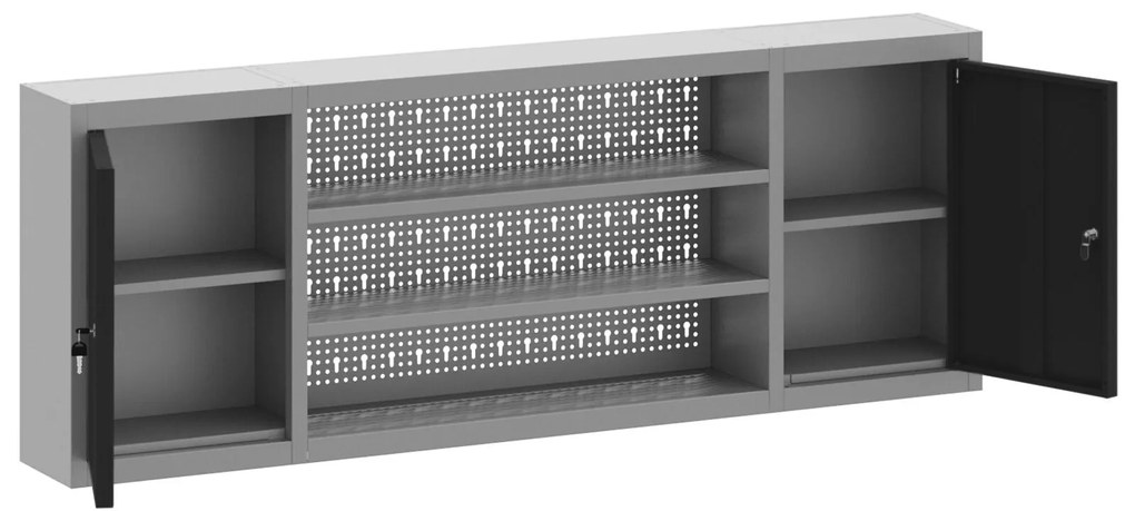 Armário para Ferramentas VidaXL Parede com Painel de Ferramentas Preto