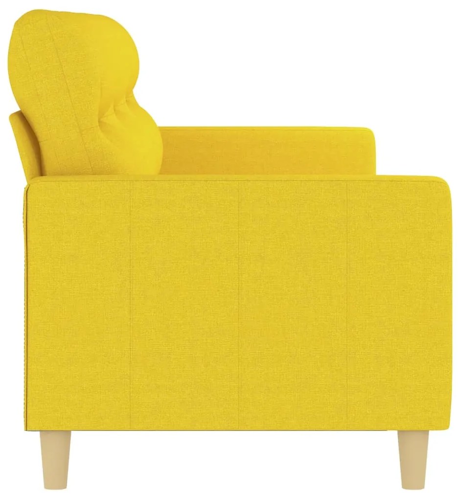 Sofá de 3 lugares 180 cm tecido amarelo-claro