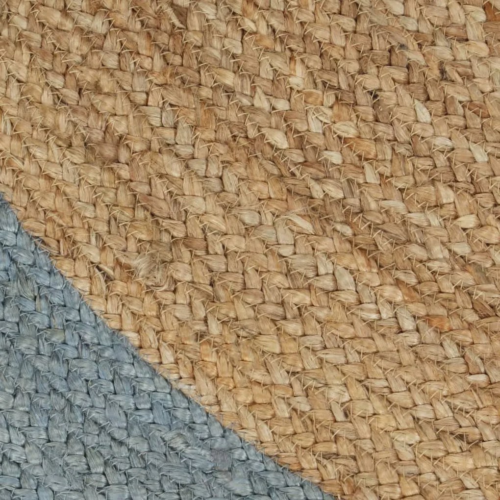 Tapete artesanal em juta com rebordo verde azeitona 210 cm