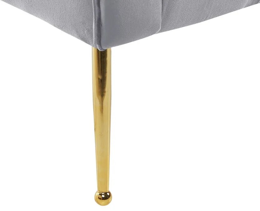 Chaise-longue em veludo cinzento NANTILLY Beliani