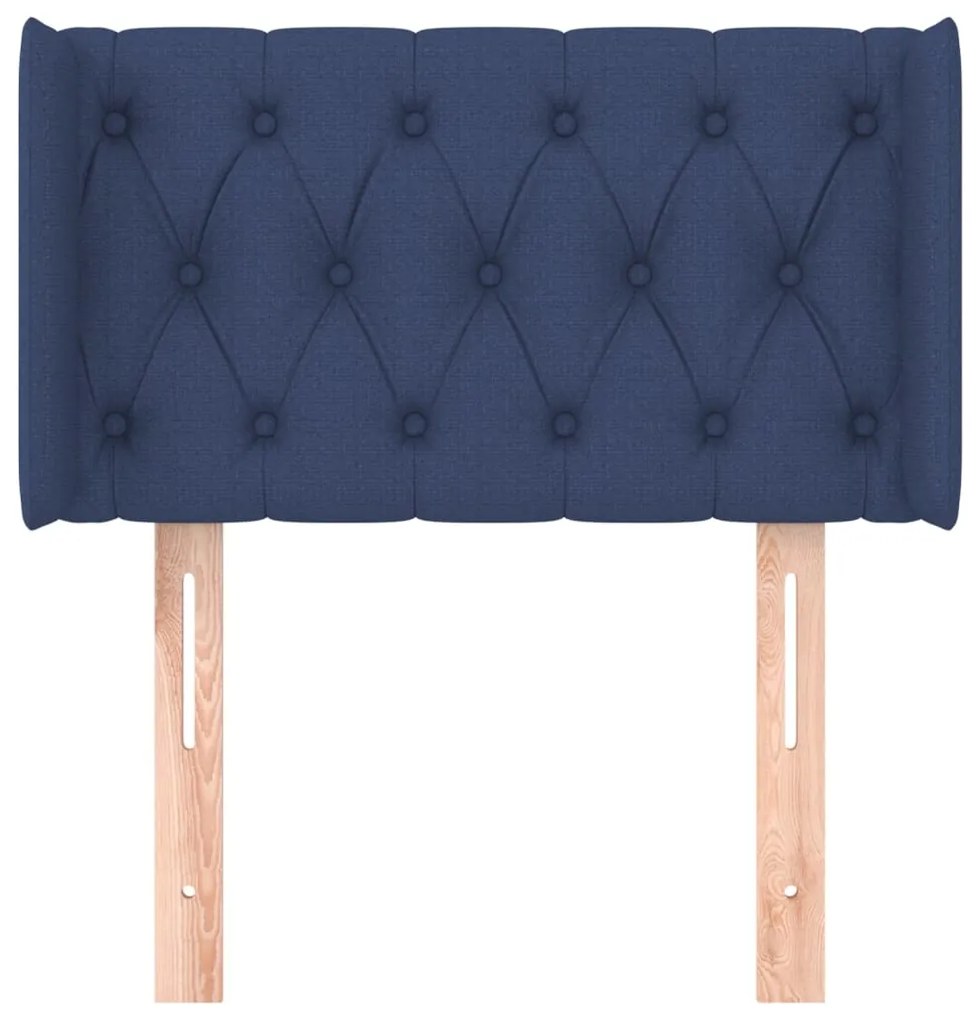 Cabeceira de cama c/ abas tecido 83x16x78/88 cm azul