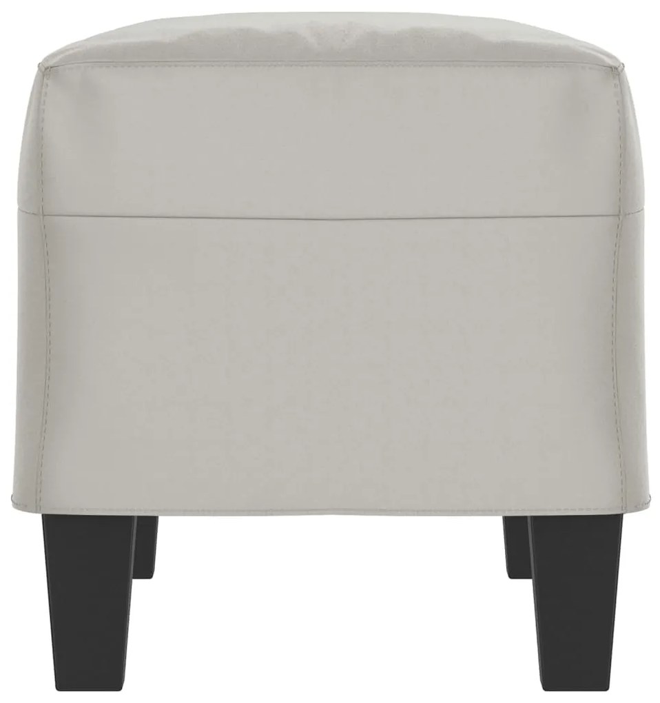 Banco 70x35x41 cm tecido de microfibra cinzento-claro