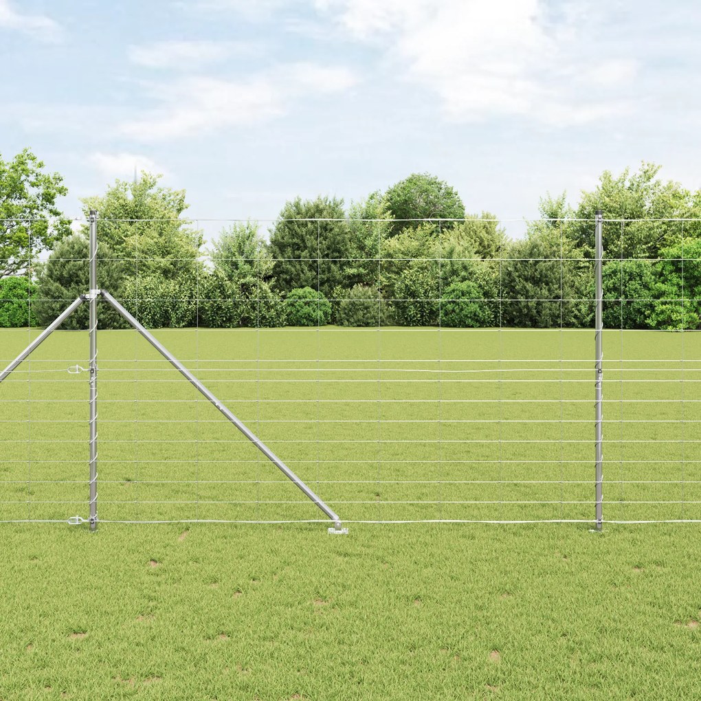 Cerca de Campo vidaXL 1.5x50 m Aço Galvanizado
