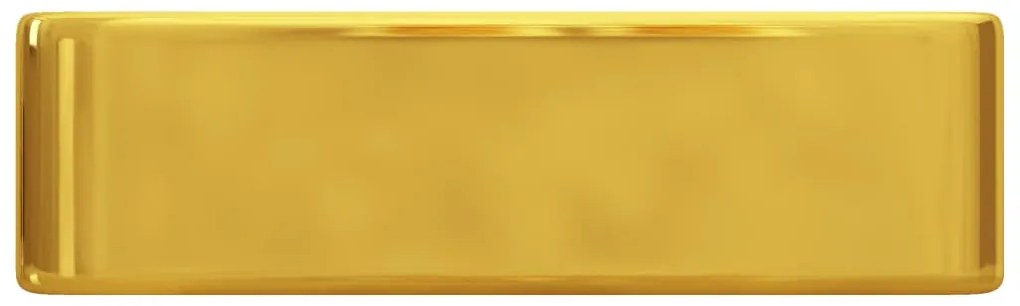 Lavatório c/ orifício p/ torneira 48x37x13,5cm cerâmica dourado