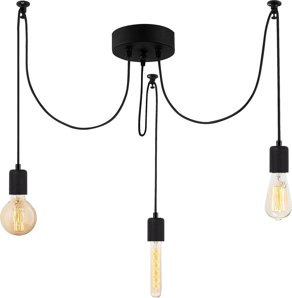 Candeeiro de Teto Kabluni – Preto – 96 x 6 cm