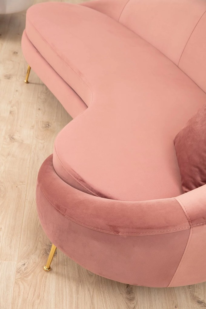 Sofá de 3 Lugares Eses – Rosa – 255 cm x 120 cm x 85 cm