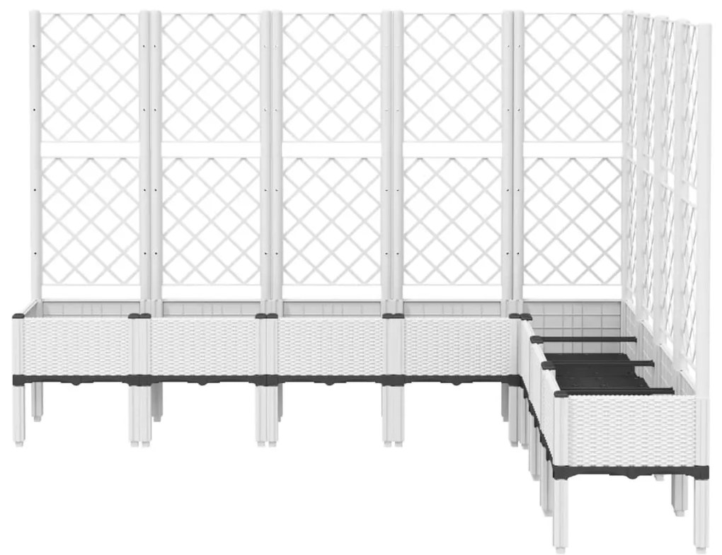 Vaso/floreira jardim c/ treliça 200x160x142 cm PP branco