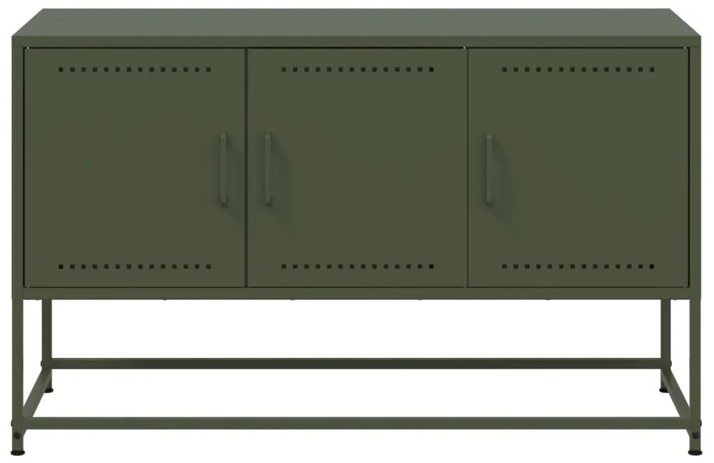 Móvel de TV 100,5x39x60,5 aço verde azeitona