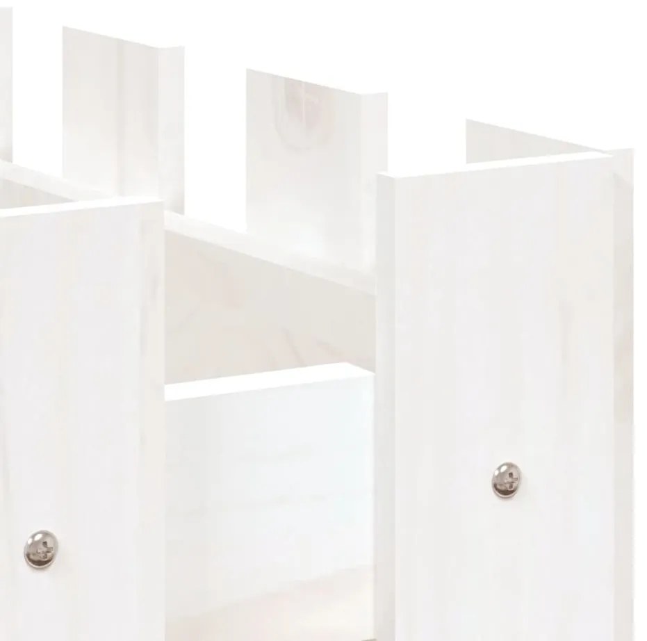Canteiro elevado c/design cerca 150x50x50 pinho maciço branco