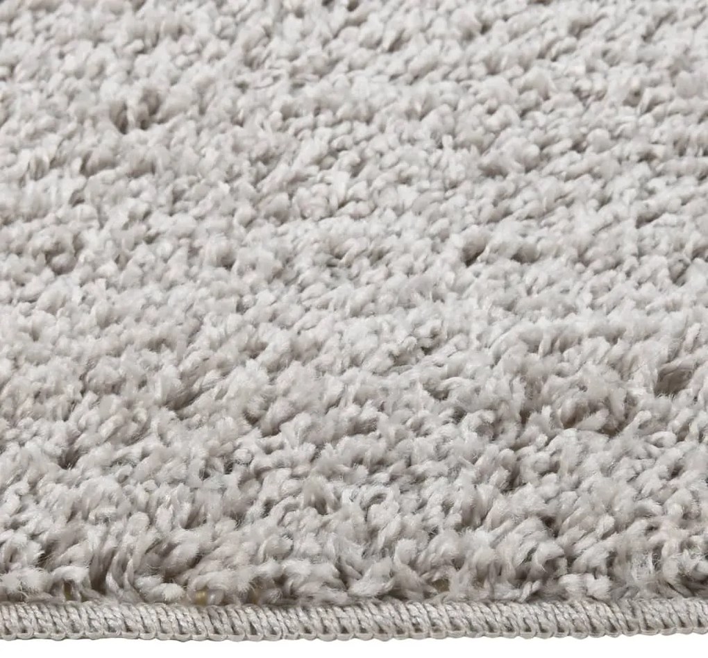 Tapete shaggy 80x150 cm antiderrapante cinzento-claro