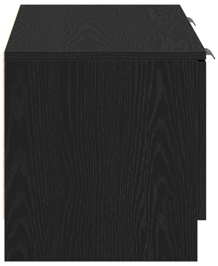 Estante para TV vidaXL Preto Carvalho 102x35x36,5 cm Madeira de engenh