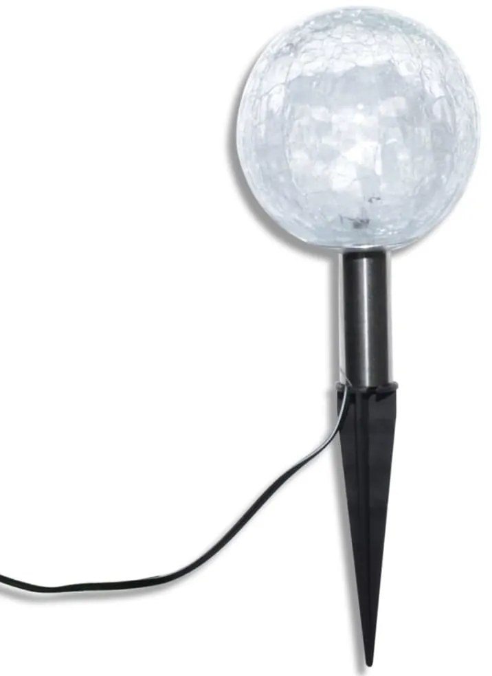 Candeeiros globo de jardim 3 pcs LED com estacas e painel solar