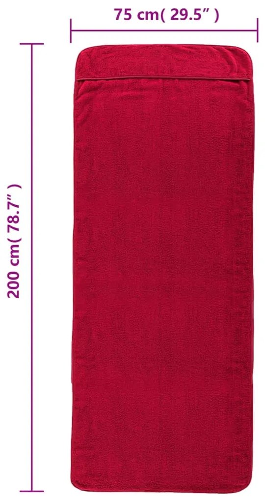 Toalhas de praia 2 pcs 75x200 cm tecido 400 GSM bordô