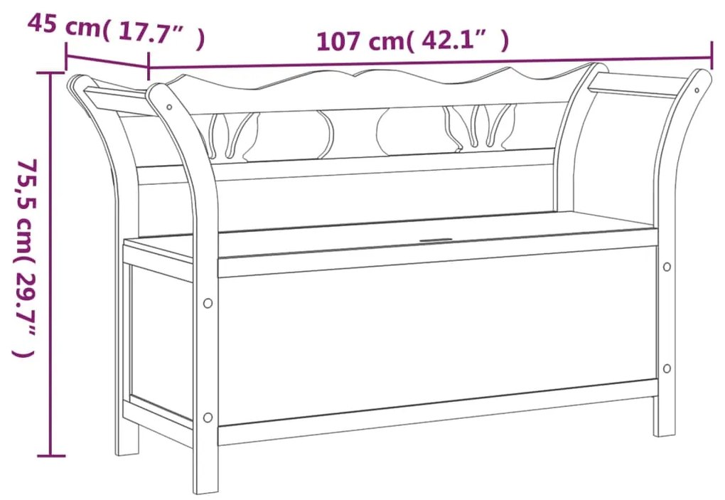 Banco 107x45x75,5 cm madeira de abeto maciça cinzento