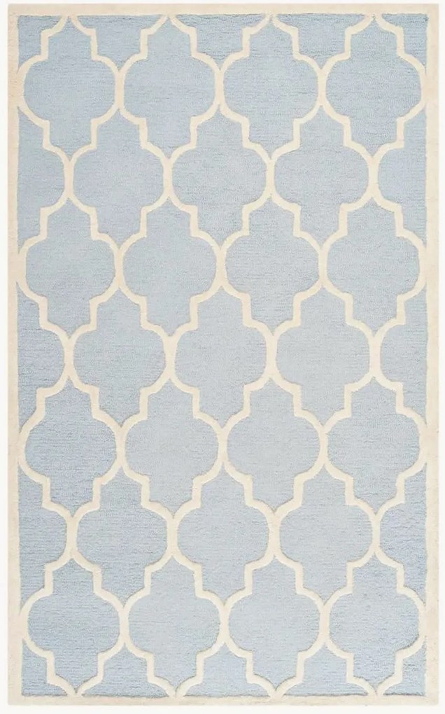 Tapete em lã artesanal de pelo curto Everly