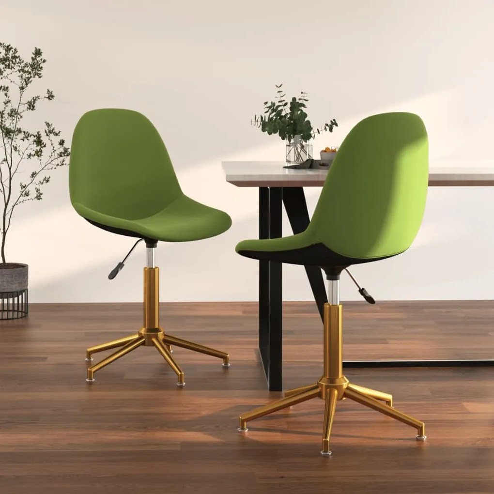 vidaXL Cadeiras de jantar giratórias 2 pcs veludo verde-claro