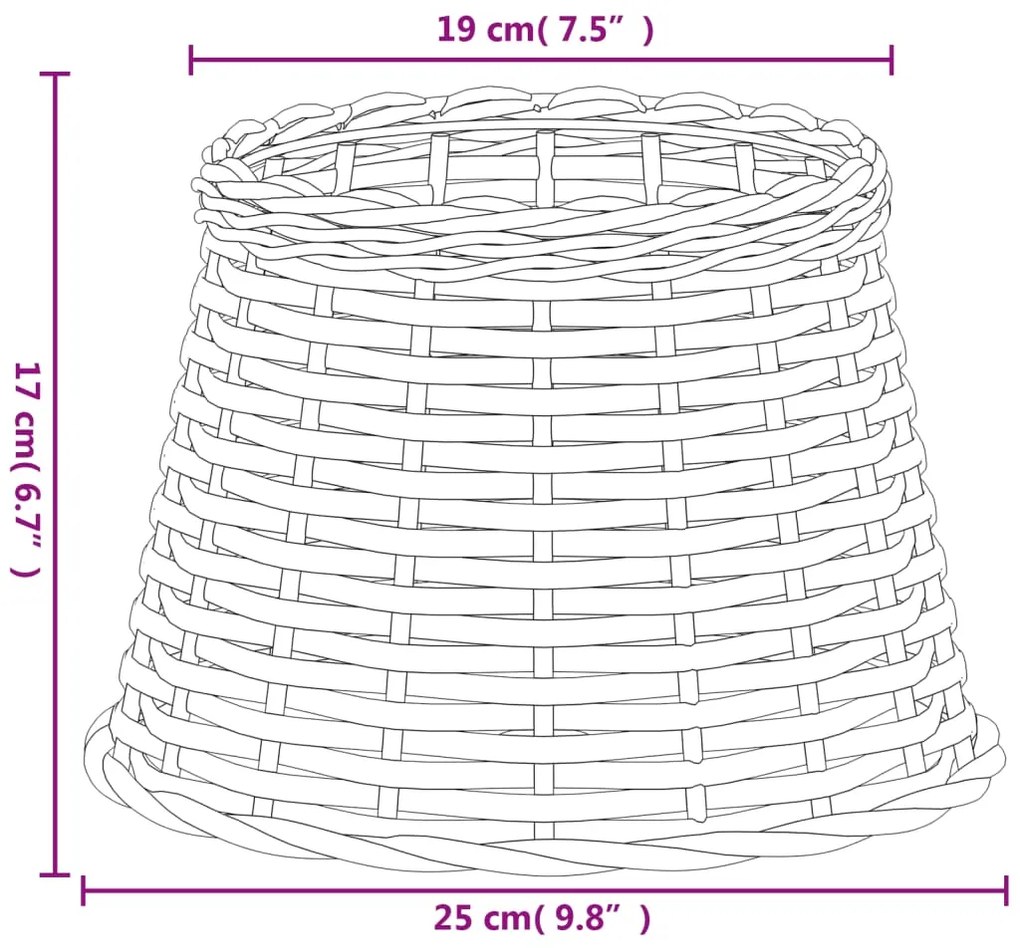 Abajur Ø25x17 cm vime castanho