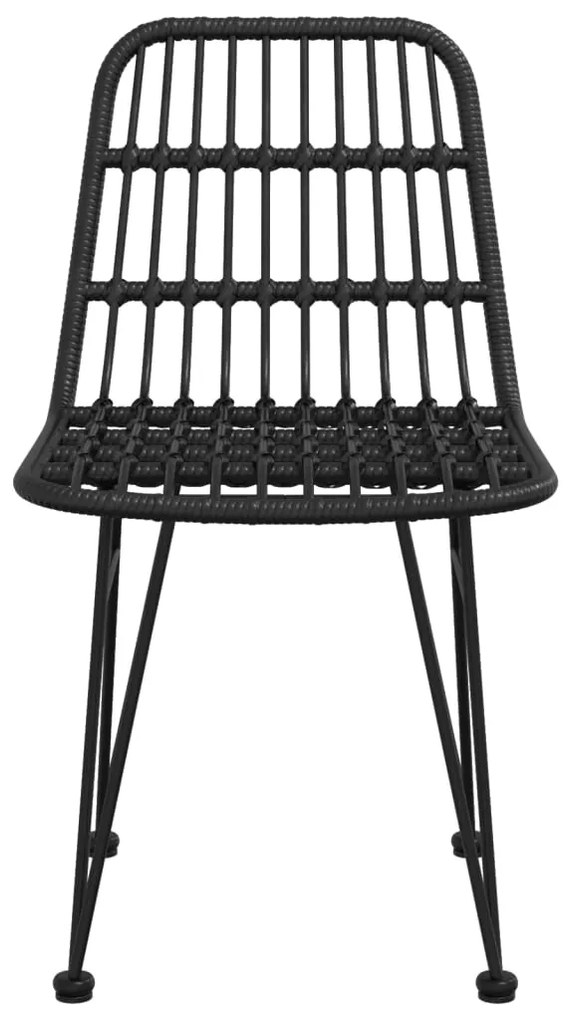 Cadeiras de jardim 2 pcs 48x62x84 cm vime PE preto