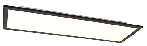 Candeeiro de teto preto 80 cm com LED e comando remoto - Live Moderno