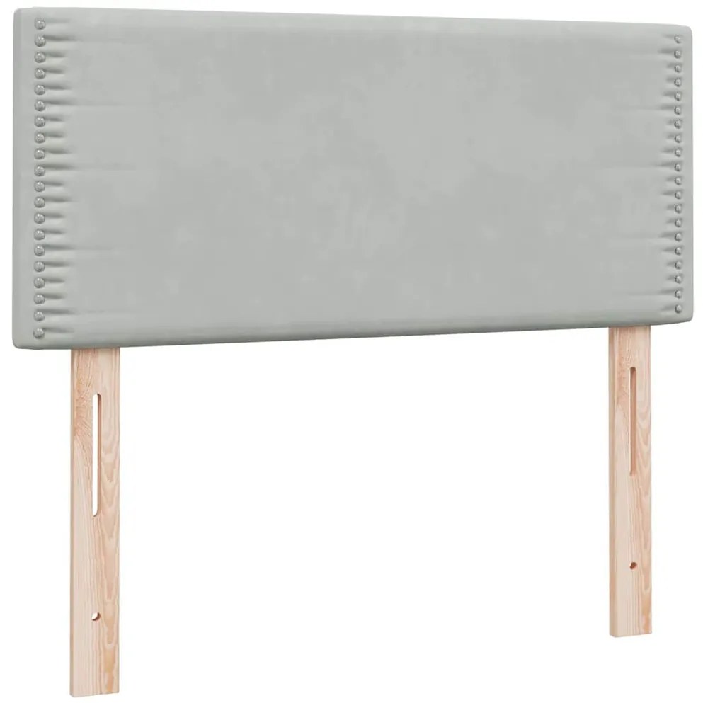 Cama com molas/colchão cinzento-claro 80x210 cm veludo