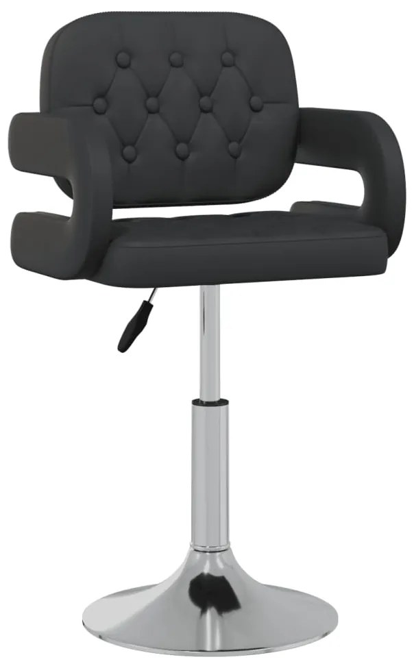 Cadeiras de jantar giratórias 6 pcs couro artificial preto