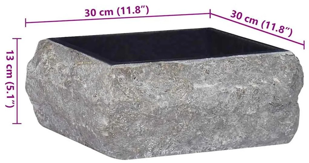 Lavatório 30x30x13 cm mármore preto