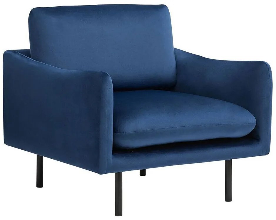 Poltrona em veludo azul escuro VINTERBRO Beliani