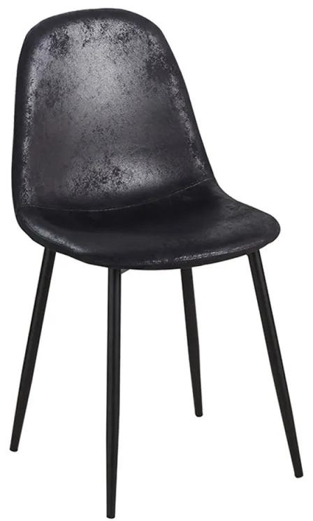 Cadeira Black Teok Couro Sintético Vintage - Preto