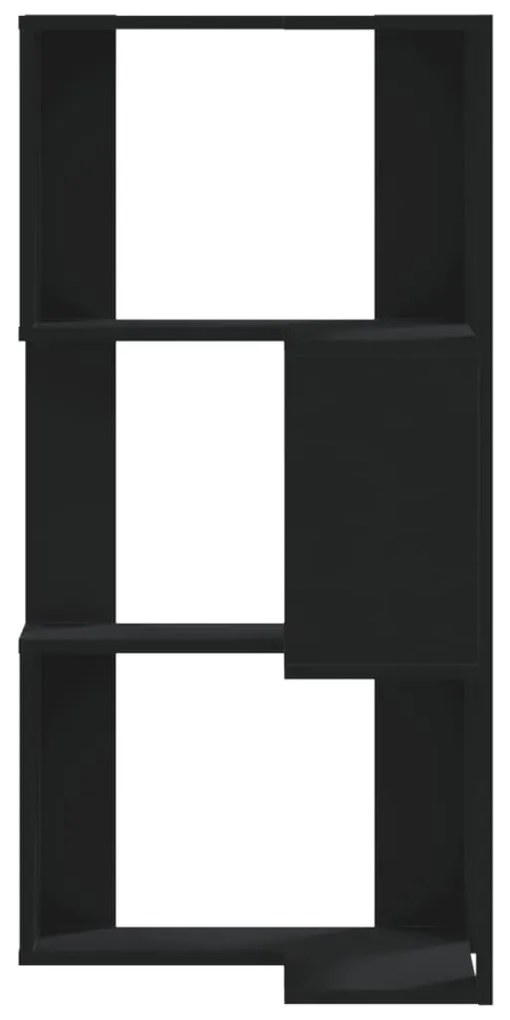 Estante canto 3 prateleiras 50x50x102 cm deriv. madeira preto