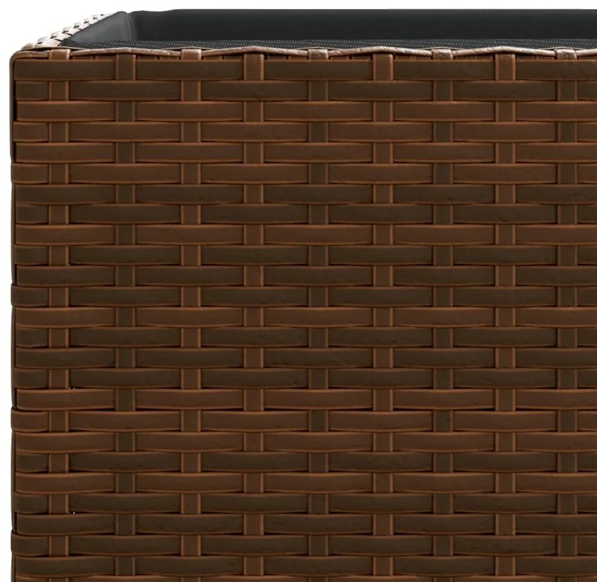 Vaso/floreira de jardim 40x40x80 cm vime PE castanho