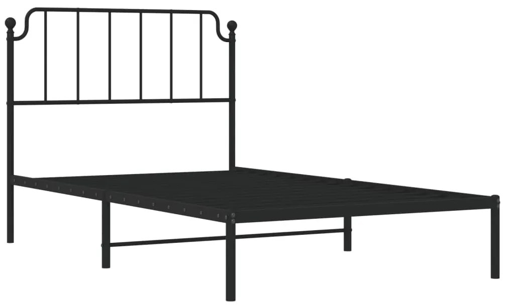 Estrutura de cama com cabeceira 107x203 cm metal preto