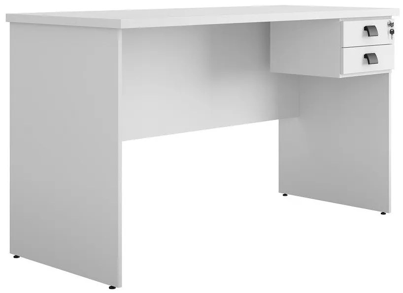 Secretária ECO – 150x60x74 cm – Bilaminado Cor Platino com 2 Gavetas e
