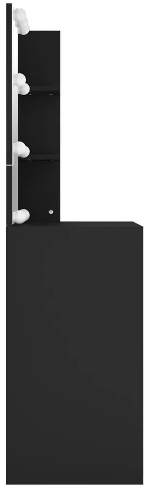 Toucador com luzes LED 60x40x140 cm preto