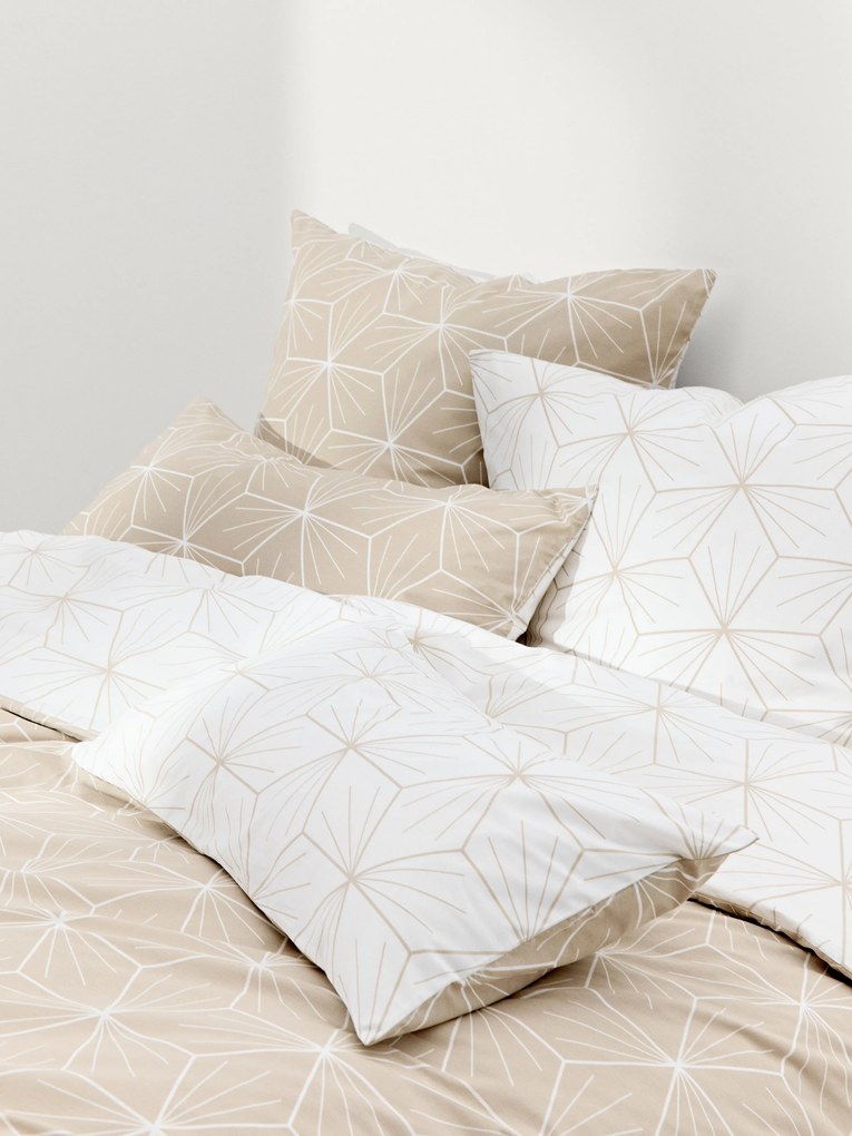 Capa de edredão reversível em algodão com padrão geométrico Ilda