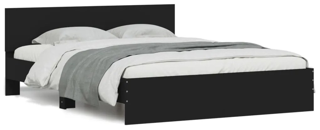 vidaXL Estrutura de cama com LED sem colchão 150x200 cm preto