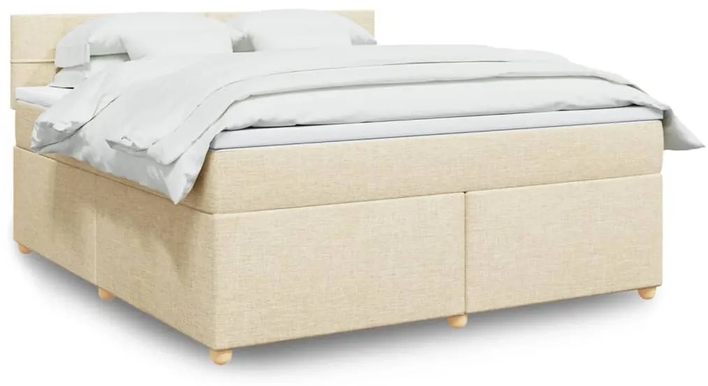 Cama com molas/colchão 180x200 cm tecido cor creme