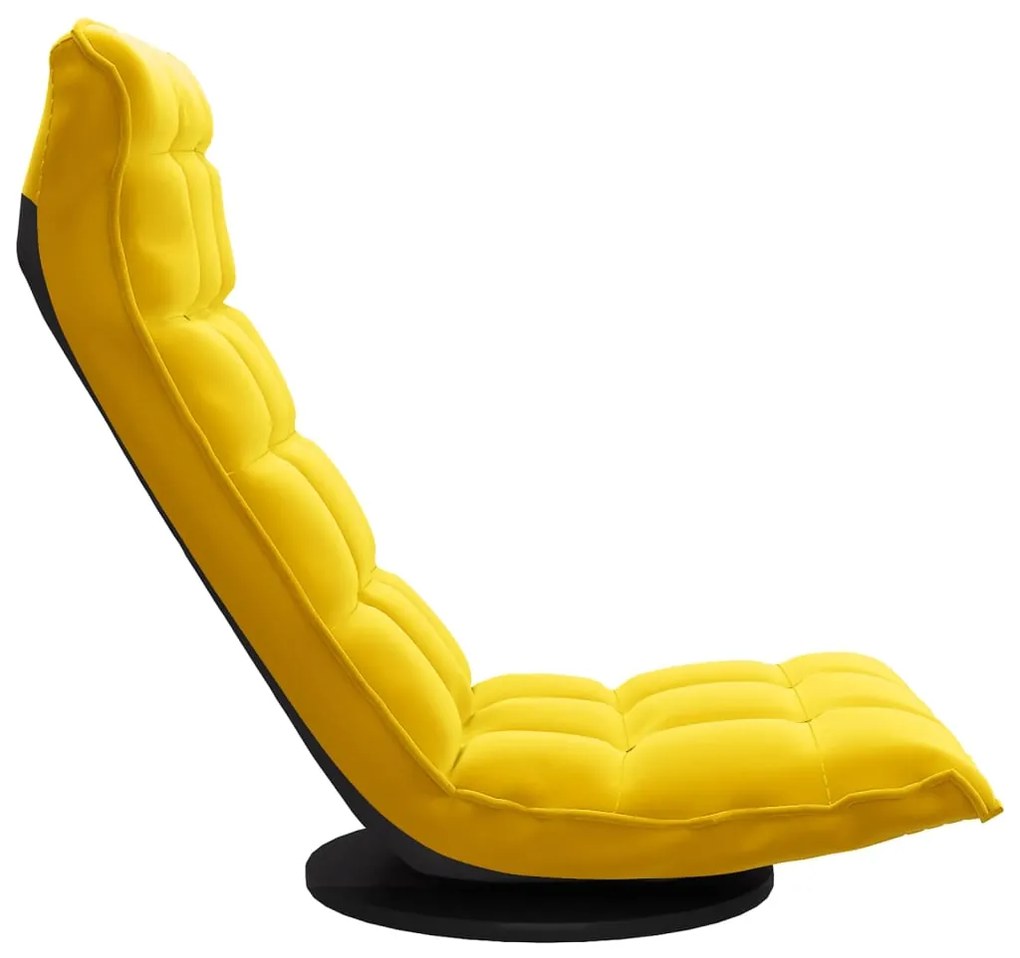 Cadeira de piso giratória veludo amarelo