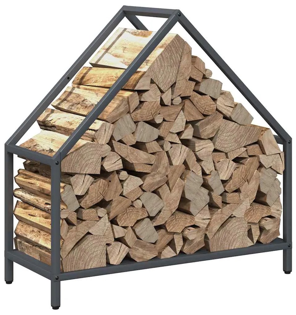 Suporte para lenha 60x25x60 cm aço laminado a frio antracite