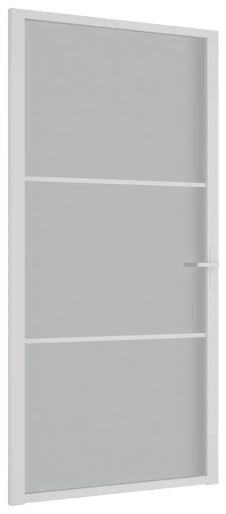Porta de interior 102,5x201,5 cm vidro fosco e alumínio branco