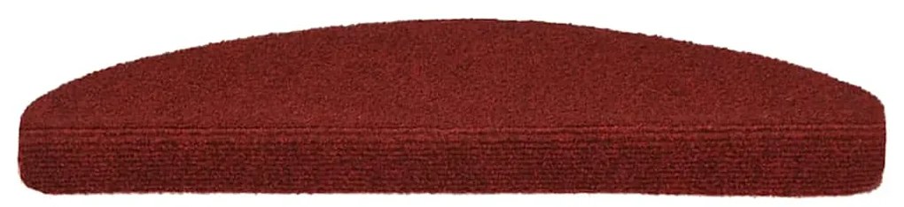 Tapetes de escada autoadesivos 30 pcs 65x21x4 cm vermelho