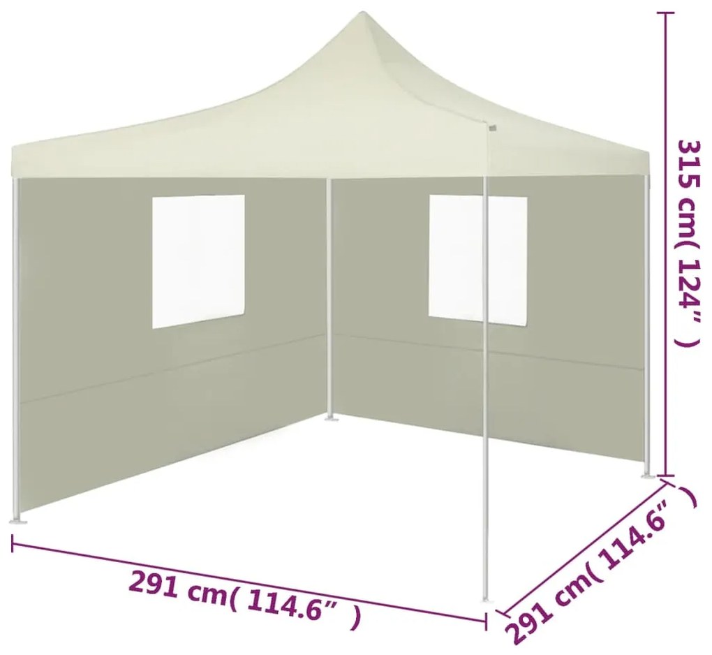 Tenda dobrável com 2 paredes 3x3 m creme